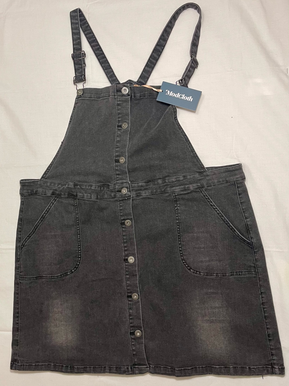 Modcloth PlusSize Black Denim overall dress